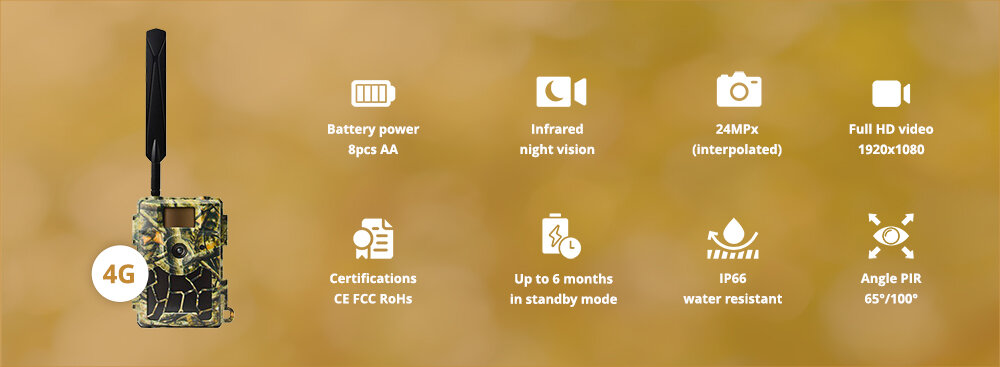 Kamera śladowa Wachman Rio4G